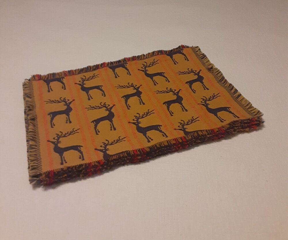 Woven Reindeer Placemats x4 Christmas Masculine